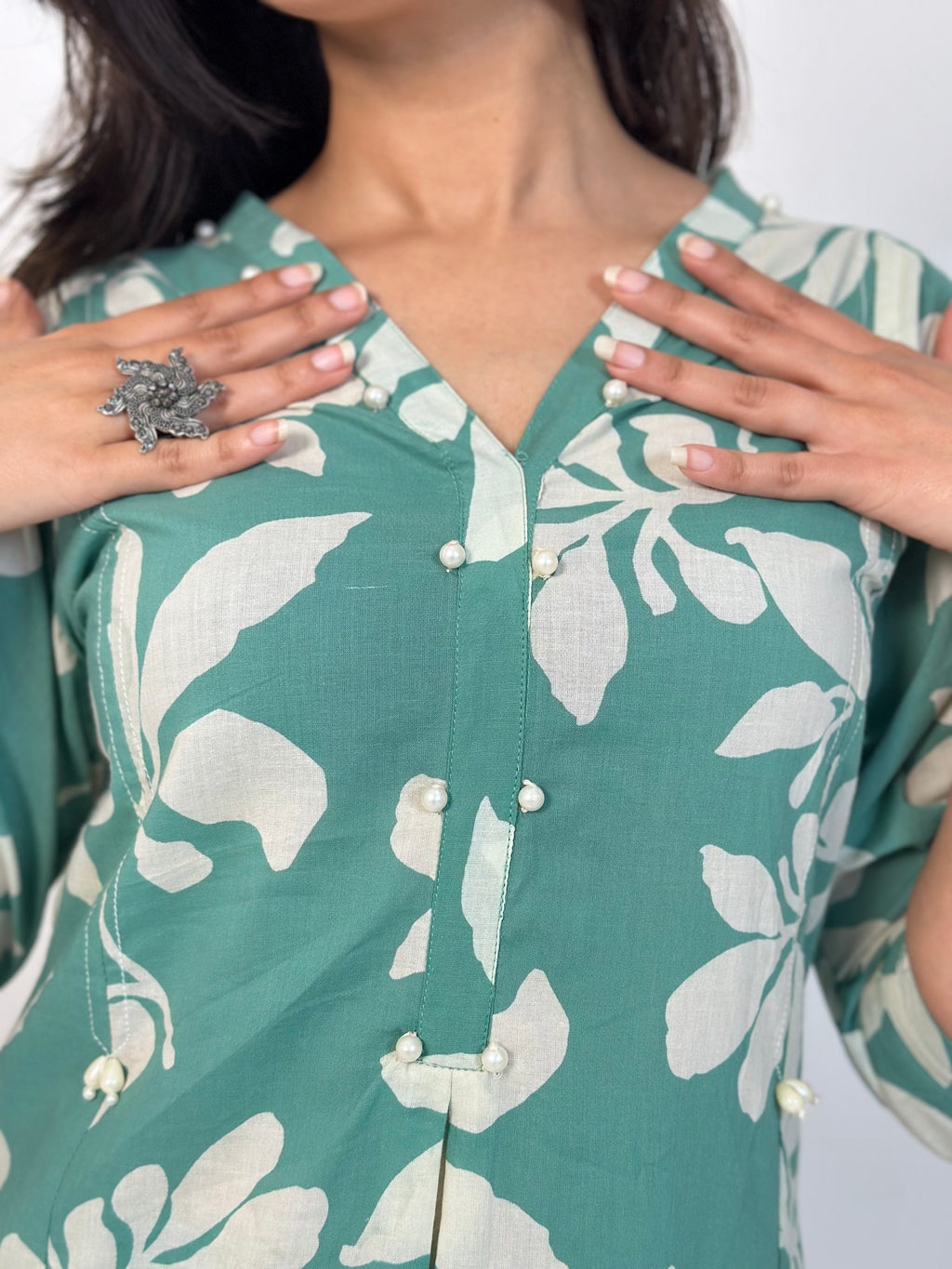 Sea Green Cotton Co-ord Set