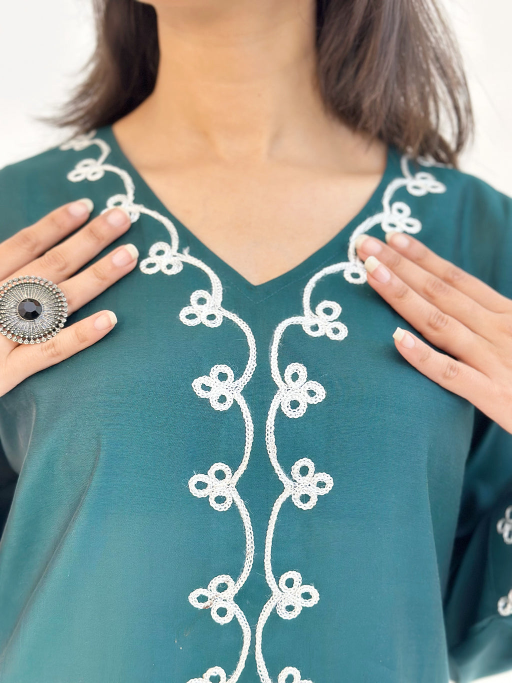 Bottle Green Roman Silk Co-ord Set