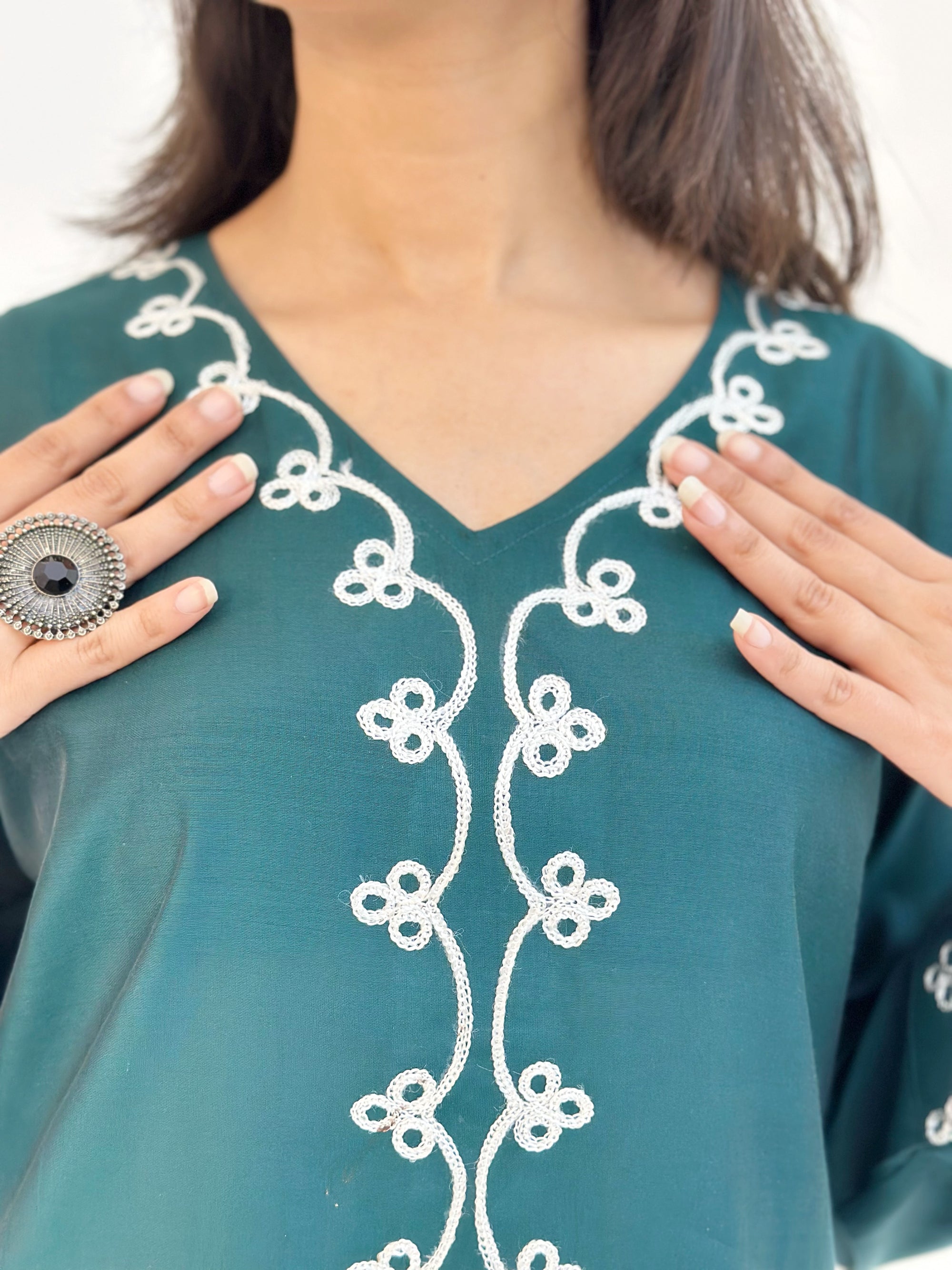 Bottle Green Roman Silk Co-ord Set