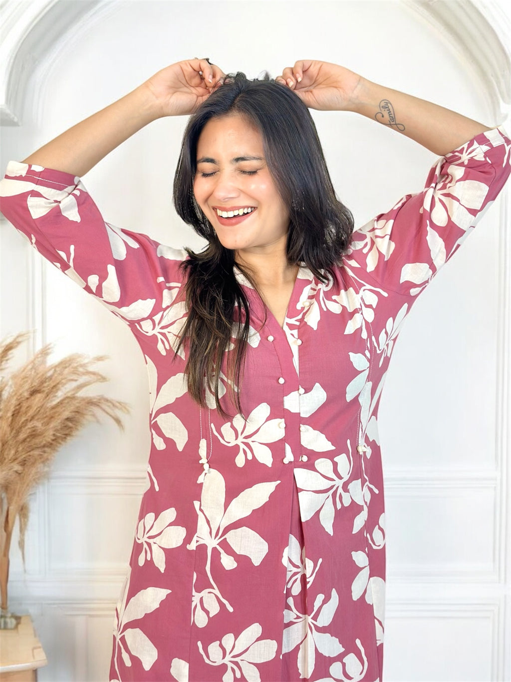 Floral Pink Cotton Co-ord Set