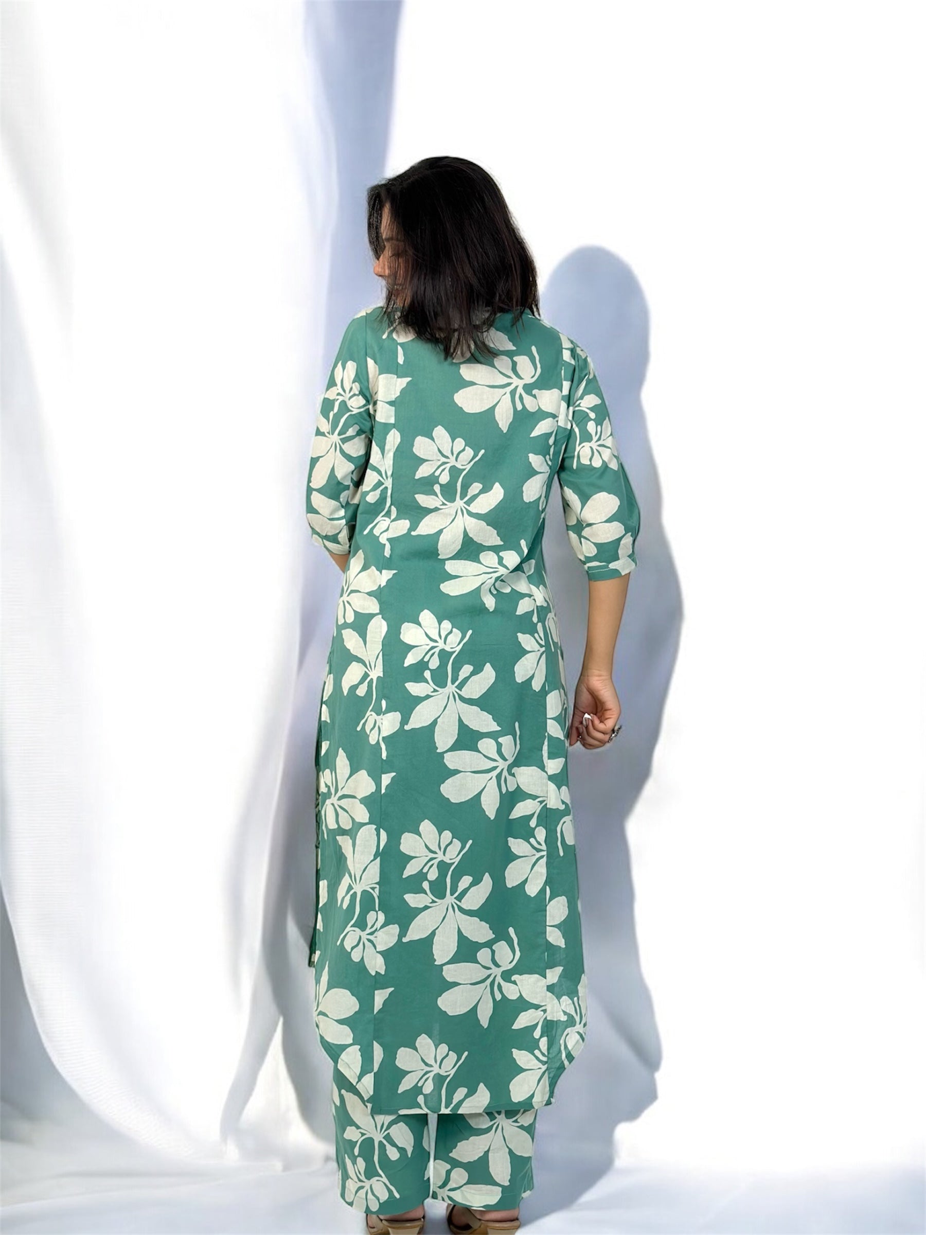 Sea Green Cotton Co-ord Set