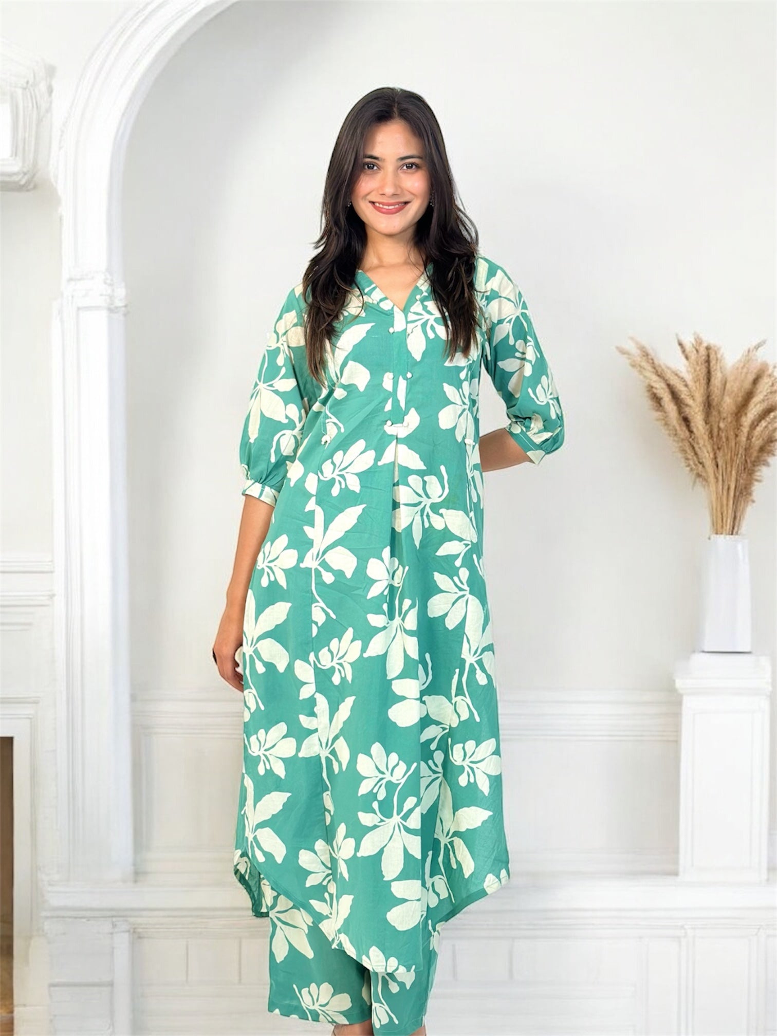 Sea Green Cotton Co-ord Set